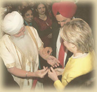 Hillary Clinton receiving Mala